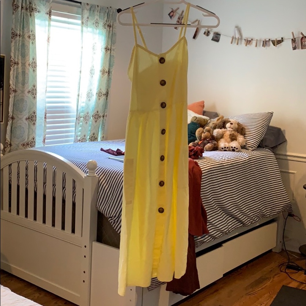 Yellow sun dress midi